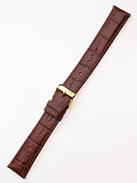 Curea de ceas Perigaum Lederband 20 x 185 mm braun goldene Schliesse