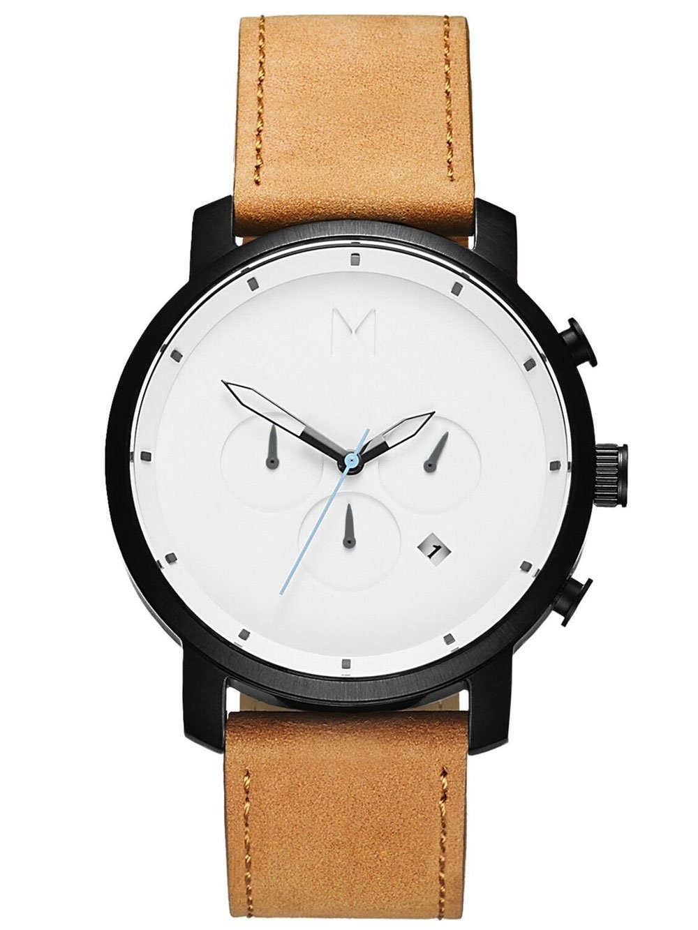 Ceas barbatesc MVMT MC01-WBTL Chrono White Black Tan 45mm 10ATM Ceas barbatesc MVMT MC01-WBTL Chrono White Black Tan 45mm 10ATM
