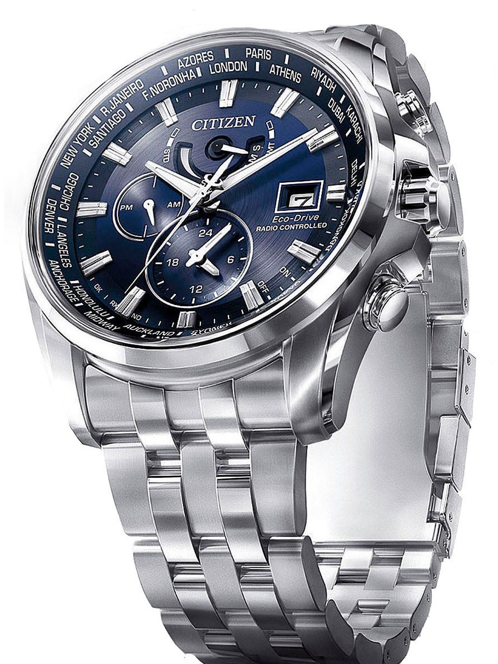 Ceasuri Chrono12 Citizen EcoDrive AT903055L Herren Funkuhr Saphirglas, 44 mm, 10 ATM Ceasuri Chrono12 Citizen EcoDrive AT903055L Herren Funkuhr Saphirglas, 44 mm, 10 ATM