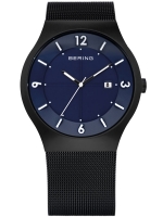 Watch: Bering Solaruhr Classic 14440-227 Herrenuhr schwarz blau 40 mm