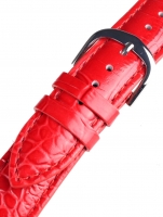 Watch: Bossart universal Ersatzband Leder 20 mm rot, croco