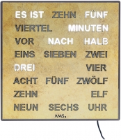 Watch: AMS 1241 digitale Wortuhr Deutsch LED-Anzeige 28 x 28 cm