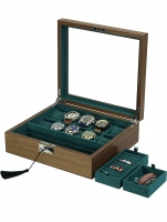 : Rothenschild watch box & jewelry box RS-2443-W for 10 watches + 2 compartments