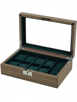 Watch: Rothenschild watch box walnut RS-2442-W for 8 watches & cufflinks