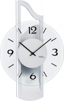 : AMS 9678  moderne Wanduhr mit Aluminium-Auflage