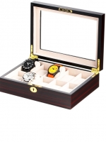 Ceas: Cutie ceasuri lemn/sticla Rothenschild RS-1087-10E pentru 10 ceasuri