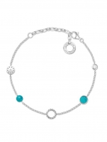 Watch: Thomas Sabo Charm Armband imitierter Türkise Steine X0271-646-7 15-19cm