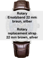 Watch: Rotary Ersatz-Lederarmband braun 22 mm Ref. 29163