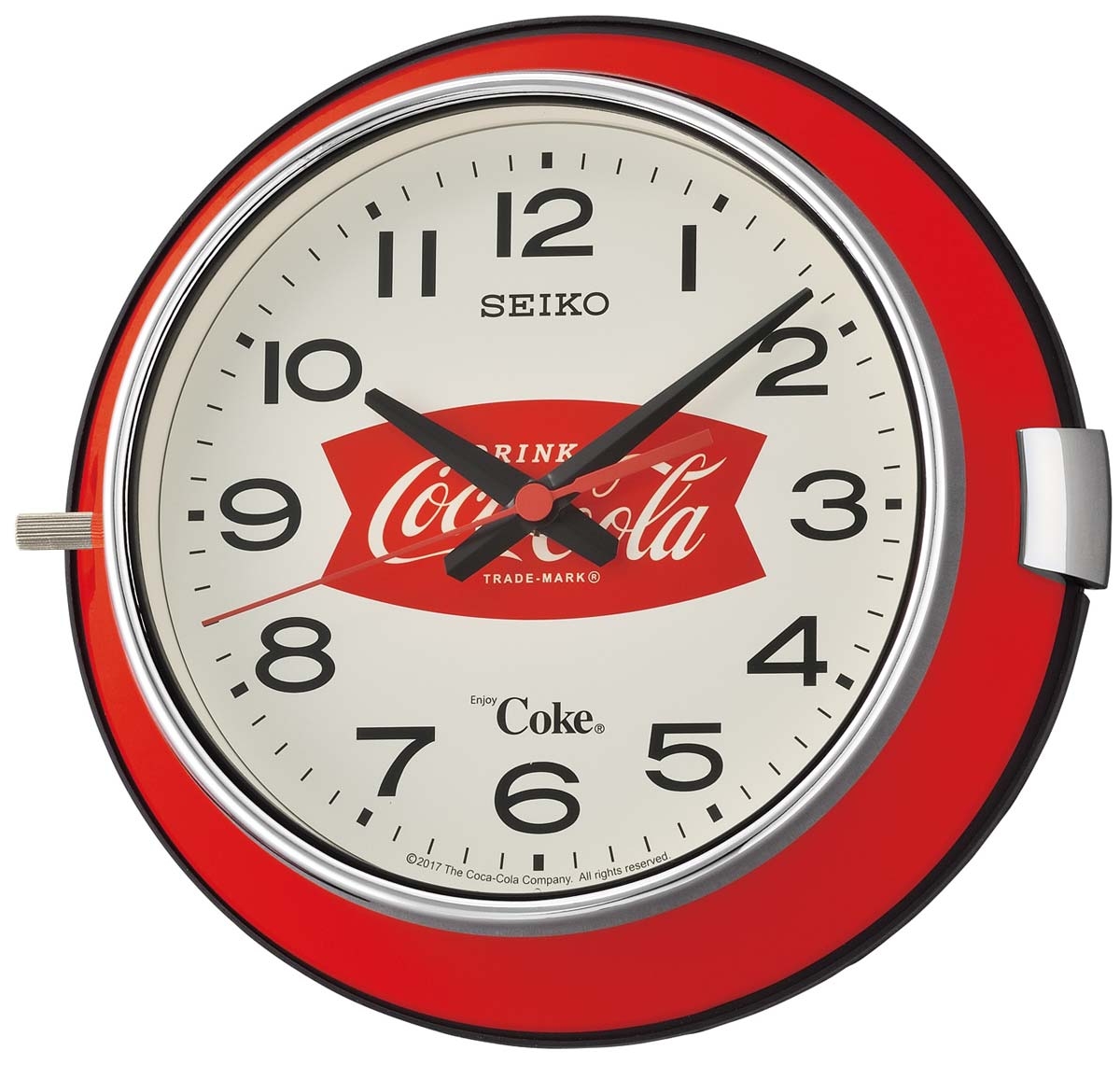 Ceas de perete Seiko QX923R Serie: Coca Cola LIMITED EDITION ( METAL - STICLA ) 23 cm