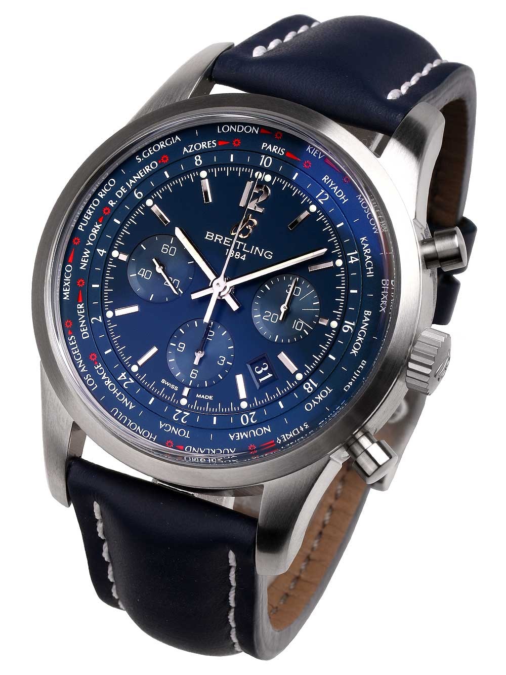Ceas barbatesc Breitling AB0510U9.C879.101X Transocean Unitime Pilot 46mm 10ATM